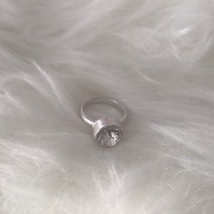 Silver rhinestone ring